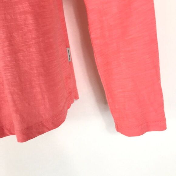 Eddie Bauer Split V-Neck Tee Women's Size Small Pink Long Sleeve Knit Outdoor - Picture 2 of 12